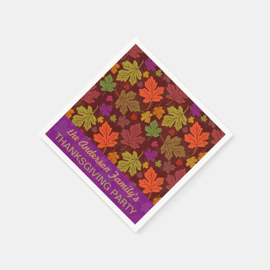 Herbstleaves Personalisiert Herbst Erntedank Party Serviette (Ecke)