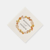 Herbstleaves | Personalisierte Hochzeit Serviette (Ecke)