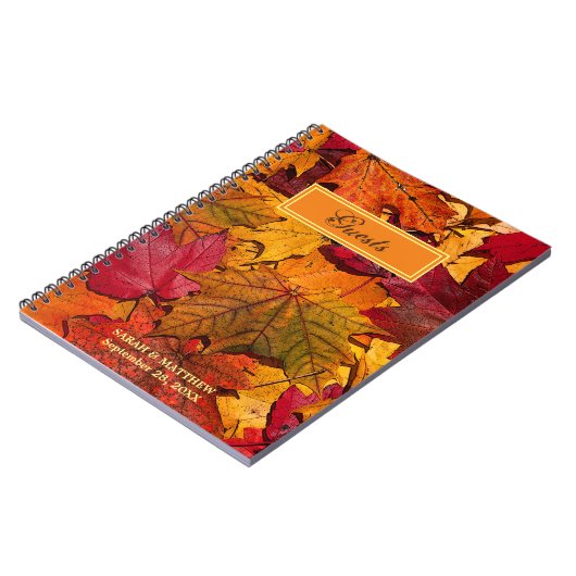 Herbstleaves Personalisiertes Gästebuch Notizblock (Linke Seite)