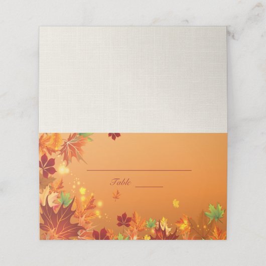 Herbstleaves Platzkarte (Außenseite Aufgefaltet)