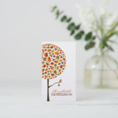 Herbstleaves Pop Tree Nature Business Card Visitenkarte (Stehend Vorderseite)