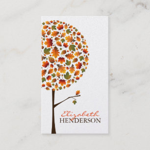 Herbstleaves Pop Tree Nature Business Card Visitenkarte