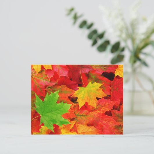 Herbstleaves Postkarte (Stehend Vorderseite)