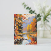 Herbstleaves Postkarte (Stehend Vorderseite)