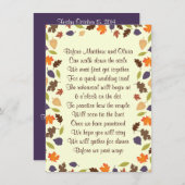 Herbstleaves Probe Dinner Gedicht Einladung 4x6 (Vorne/Hinten)