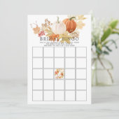 Herbstleaves Pumpkin BINGO Brautparty Game Einladung (Stehend Vorderseite)