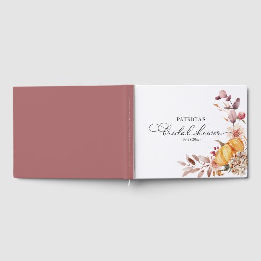 Herbstleaves Pumpkin Fall Brautparty Gästebuch (Voll)