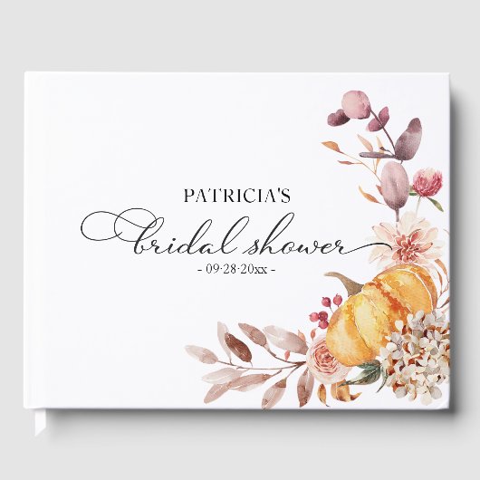 Herbstleaves Pumpkin Fall Brautparty Gästebuch (Vorderseite)