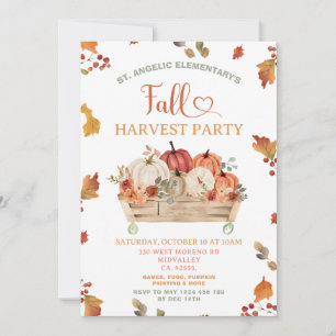 Herbstleaves Pumpkin Fall Ernte Feier Einladung