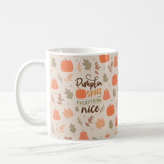 Herbstleaves Pumpkin Fall Pattern Kaffeetasse (Links)