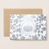 Herbstleaves & Pumpkin Luxus Erntedank Real Folienkarte (Vorderseite mit Umschlag)