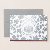 Herbstleaves & Pumpkin Luxus Erntedank Real Folienkarte (Vorderseite mit Umschlag)