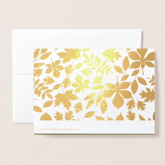 Herbstleaves & Pumpkin Luxus Erntedank Real Folienkarte (Rückseite mit Umschlag)