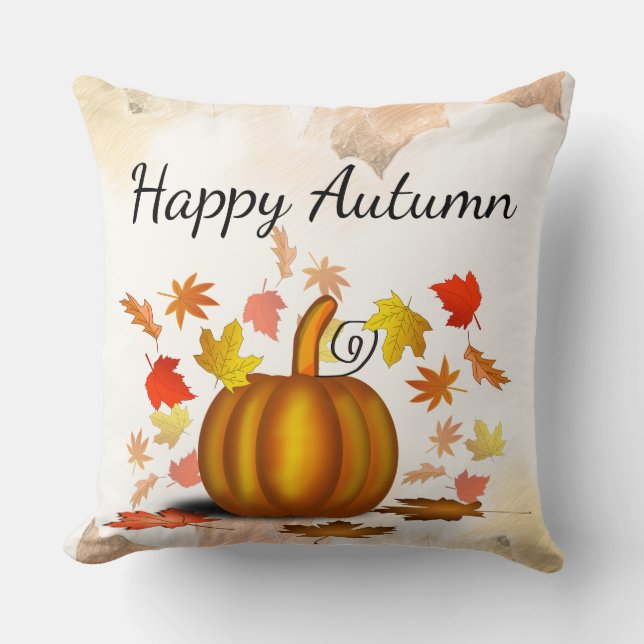 Herbstleaves & Pumpkin Pillow Kissen (Vorderseite)