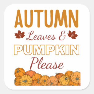 Herbstleaves & Pumpkin Quadratischer Aufkleber