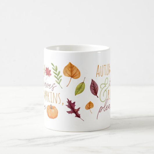 "Herbstleaves & Pumpkins, bitte" Fall Kaffeetasse (Mittel)