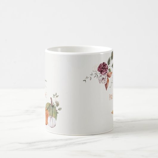 Herbstleaves & Pumpkins Bitte rustikale Wasserfarb Kaffeetasse (Mittel)