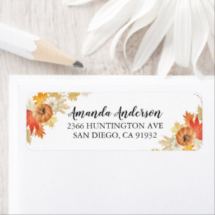 Herbstleaves Pumpkins Brautparty Labels