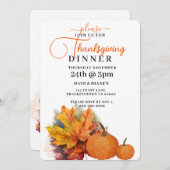 Herbstleaves & Pumpkins Erntedank Einladung (Vorne/Hinten)