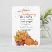 Herbstleaves & Pumpkins Erntedank Einladung (Stehend Vorderseite)