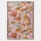 Herbstleaves & Pumpkins Nahtloses Muster Decke (Vorderseite Vertikal)