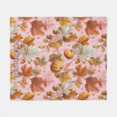 Herbstleaves & Pumpkins Nahtloses Muster Fleecedecke (Vorderseite (Horizontal))