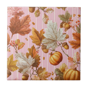 Herbstleaves & Pumpkins Nahtloses Muster Fliese