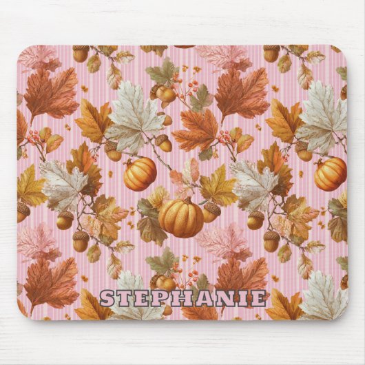 Herbstleaves & Pumpkins Nahtloses Muster Mousepad (Vorne)