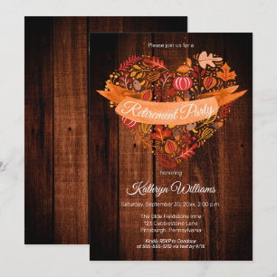 Herbstleaves Pumpkins Wohn-Ruhestand-Party Einladung