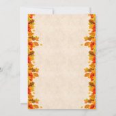 Herbstleaves Regenschirm Kinderdusche Einladung (Rückseite)