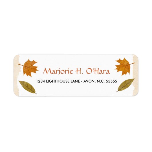 Herbstleaves Rücksendeadressen-Aufkleber (Vorne)