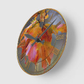 Herbstleaves Runde Wanduhr (Winkel)