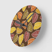 Herbstleaves Runde Wanduhr (Winkel)