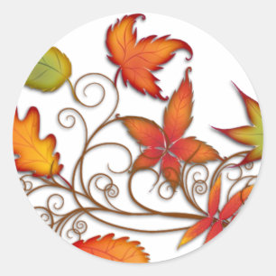 Herbstleaves Runder Aufkleber