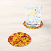 Herbstleaves Runder Pappuntersetzer (Vor Ort)