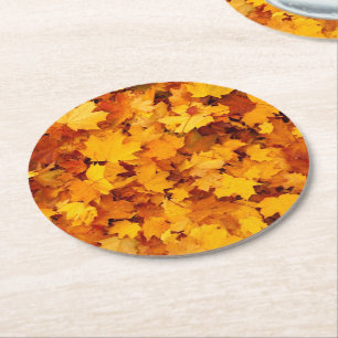 Herbstleaves Runder Pappuntersetzer