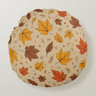 Herbstleaves Rundwurfkissen Rundes Kissen