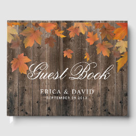 Herbstleaves Rustikale Barnholz-Hochzeit im Herbst Gästebuch