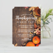 Herbstleaves Rustikales Kürbis Erntedank Abendesse Einladung (Stehend Vorderseite)