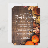 Herbstleaves Rustikales Kürbis Erntedank Abendesse Einladung (Vorderseite)