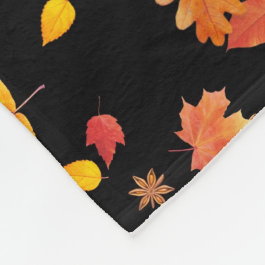 Herbstleaves (schwarz) Fleece-Fußleiste Fleecedecke (Ecke)