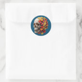 Herbstleaves Skull Runder Aufkleber (Tasche)