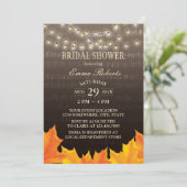 Herbstleaves String Lights Music Brautparty Einladung (Stehend Vorderseite)