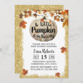 Herbstleaves String Lights Pumpkin Baby Dusche Einladung (Vorne/Hinten)