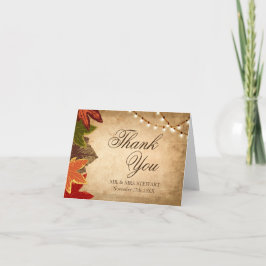 Herbstleaves String Lights | Rustikale Hochzeit Dankeskarte