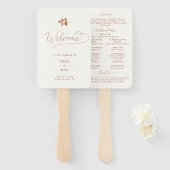 Herbstleaves Terracotta Chic Hochzeitsprogramm Han Fächer (Vorne und Hinten)