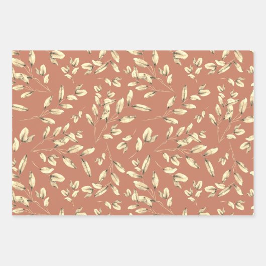 Herbstleaves Terracotta Geschenkpapier Set (Vorderseite 2)