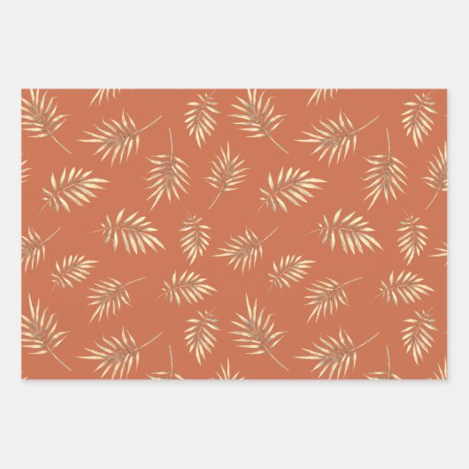 Herbstleaves Terracotta Geschenkpapier Set (Vorderseite)
