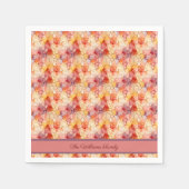 Herbstleaves Terrazzo Effekt Individuelle Name Serviette (Vorderseite)