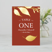 Herbstleaves Tischnummer Foil Card (Stehend vorne)